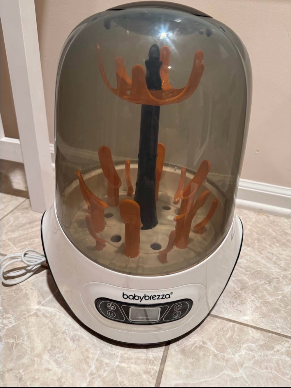 Babybrezza Electric Bottle Sterilizer & Dryer - White with Amber Rack- NWOT